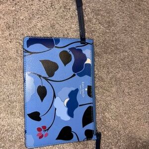 Kate Spade Blue Floral Wristlet
